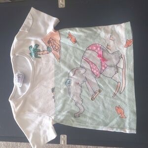Little Topsys vintage girls tshirt size 5 with elephant